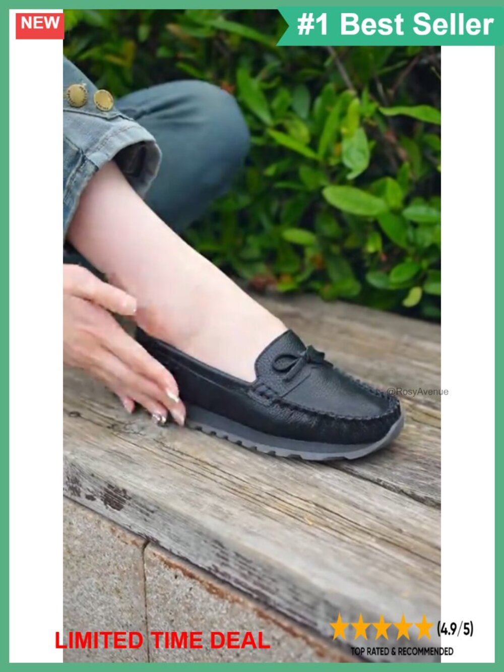 Faux Leather Loafers Slip-On Flats Lightweight Comfortable Work Walking - Picture 6 of 6